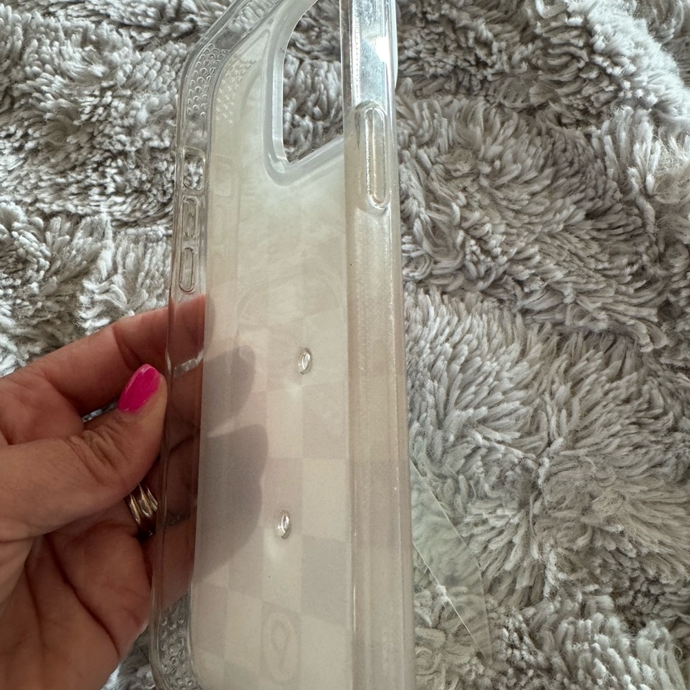 Loopy Case Clear Phone Cover iPhone 15 pro max loopy opal checkered case